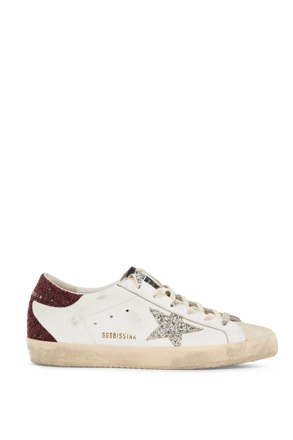 Glittered Golden Goose Super-Star Sneakers with Shimmering Details