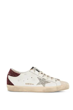 Glittered Golden Goose Super-Star Sneakers with Shimmering Details