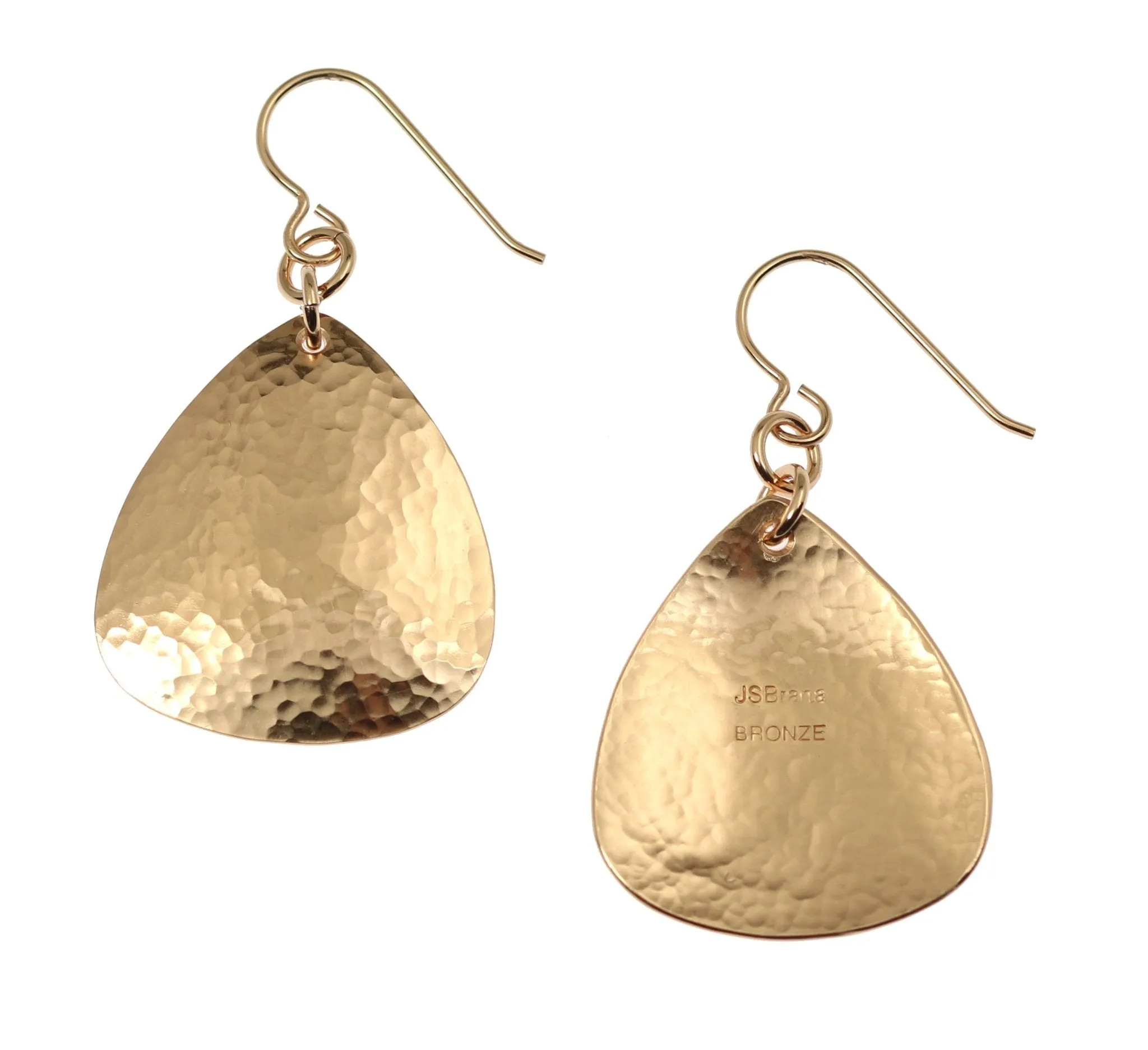 Hammered Bronze Triangular Earrings