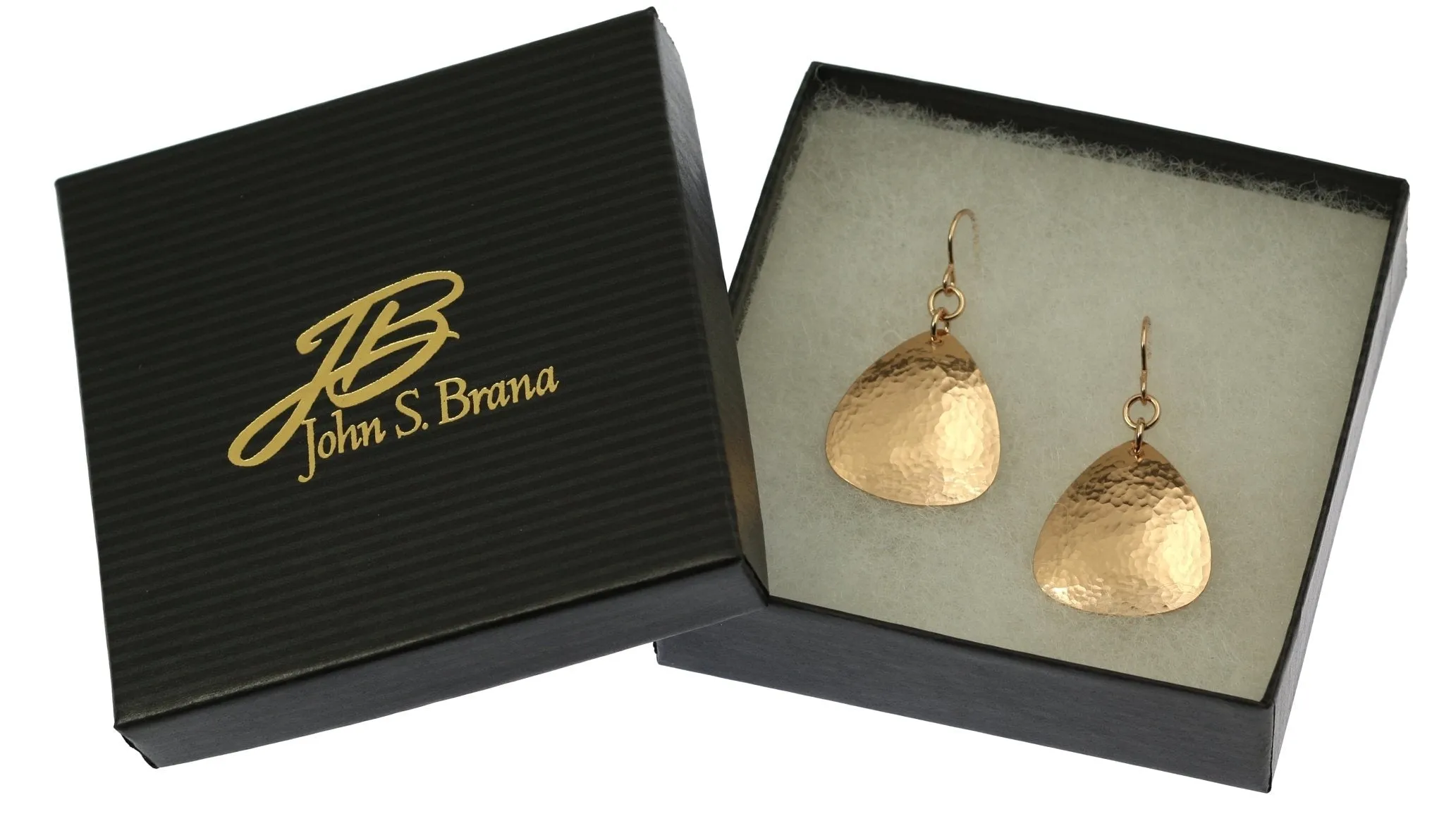 Hammered Bronze Triangular Earrings