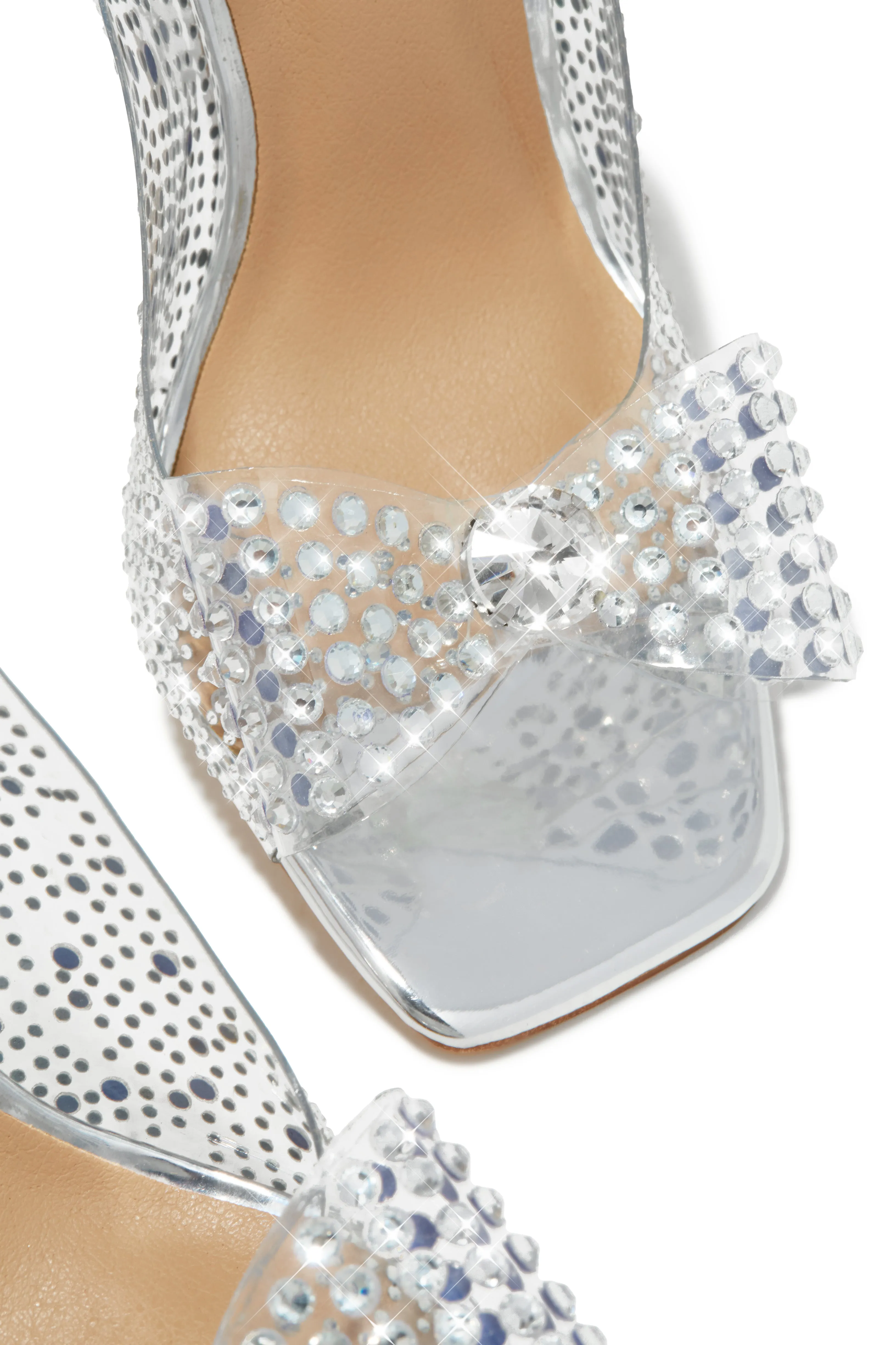 High Class Embellished Heels - Silver