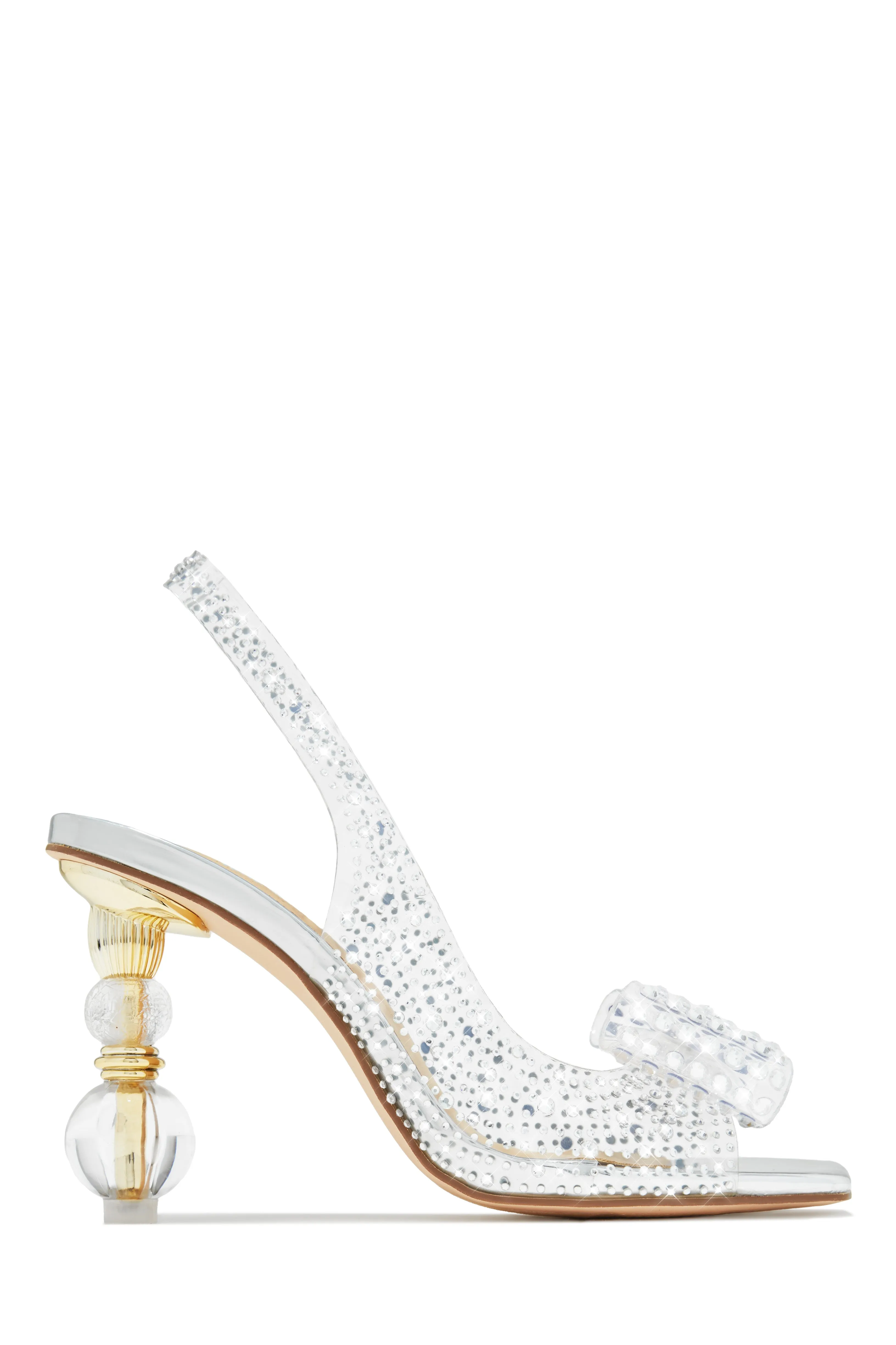 High Class Embellished Heels - Silver