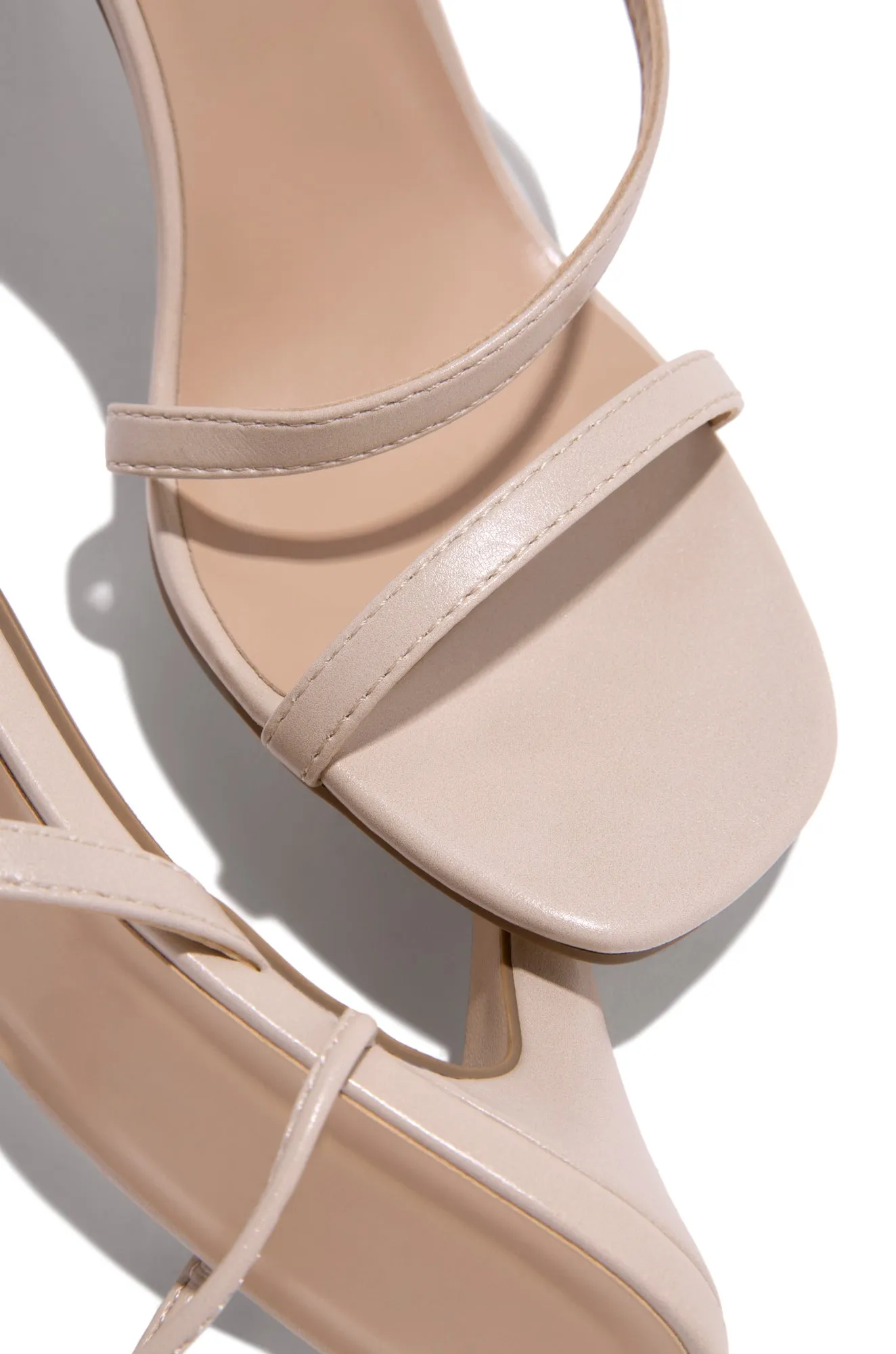 Inessa Lace Up High Heels - Nude