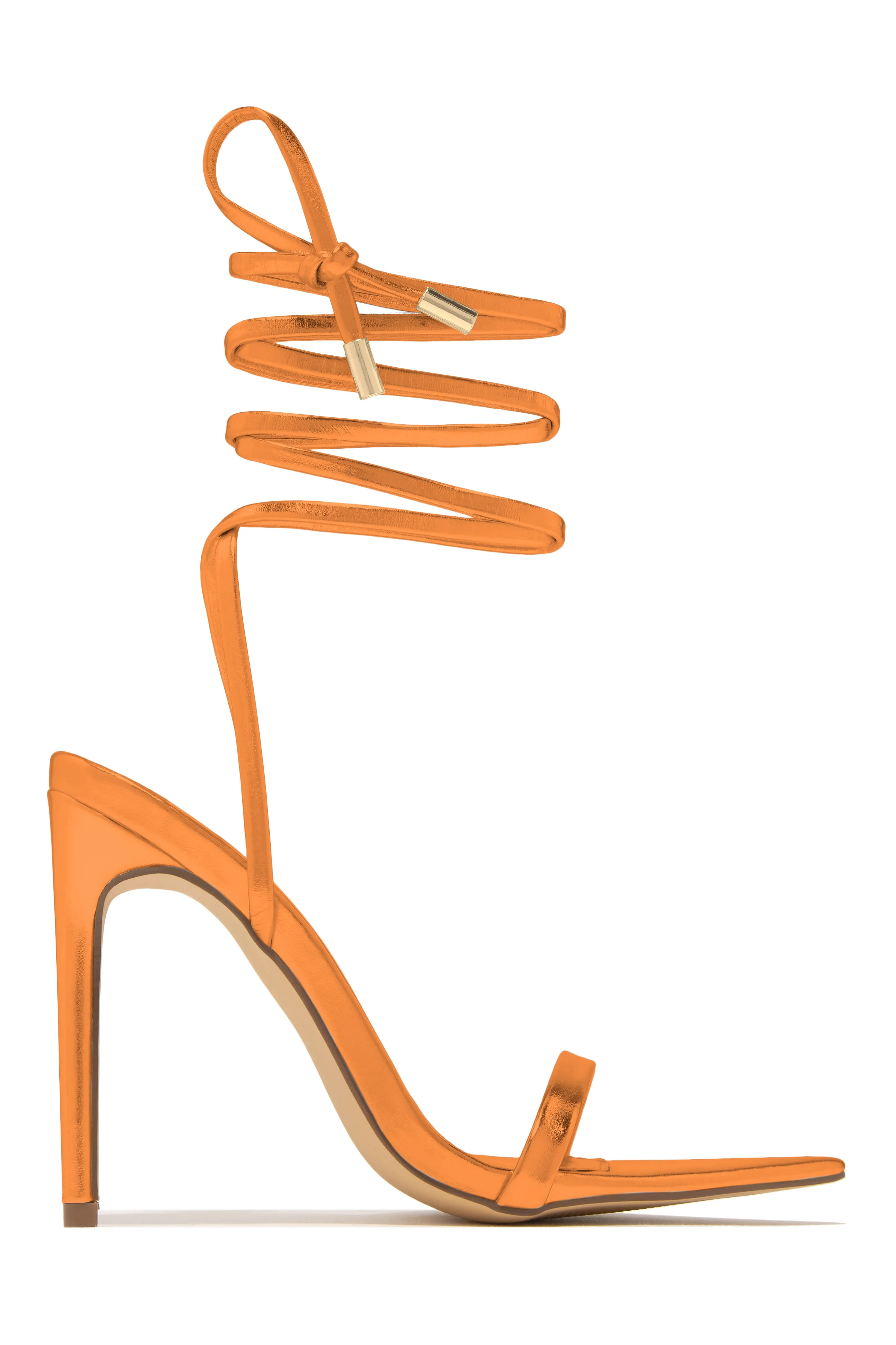 Into The Night Lace Up High Heels - Silver