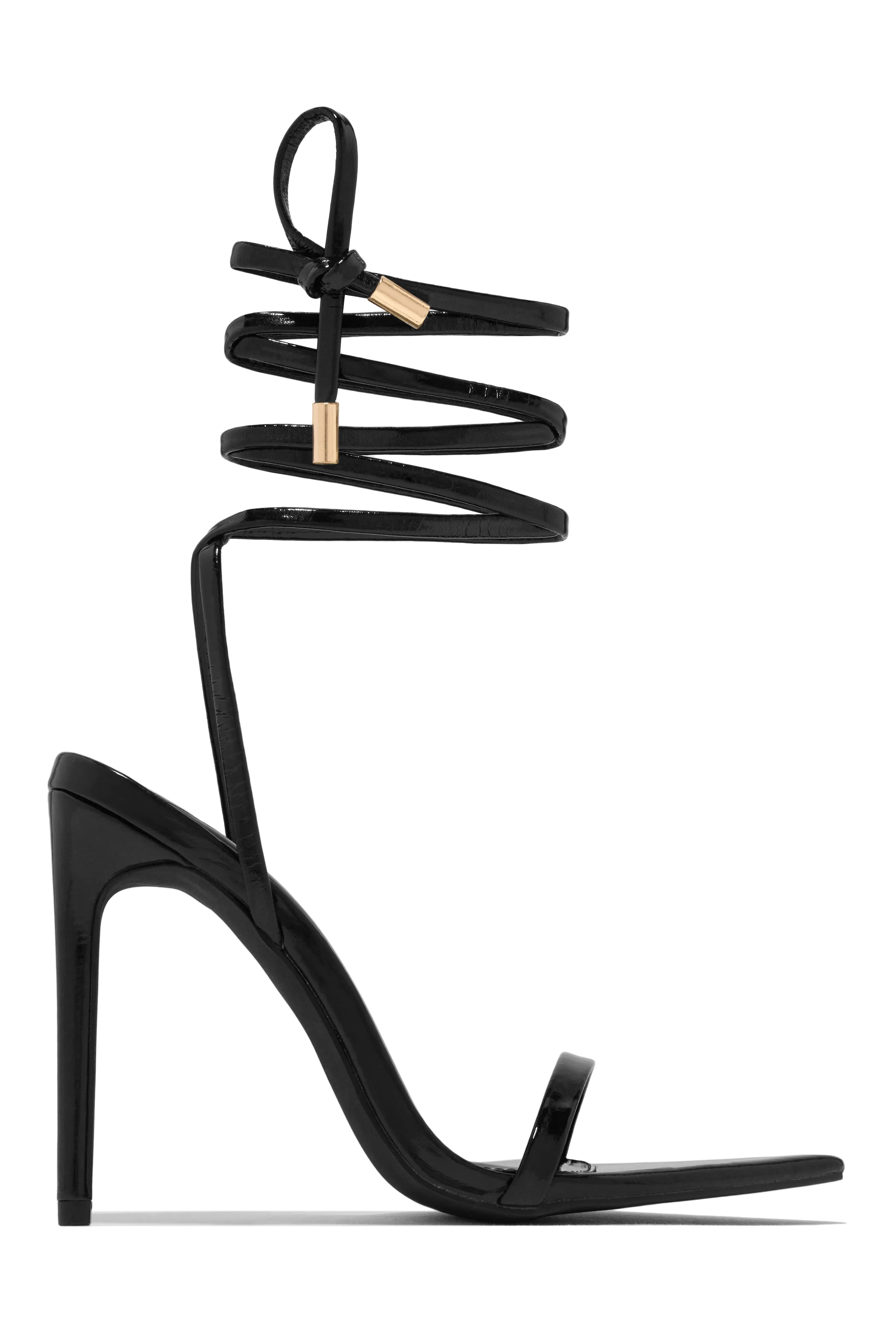 Into The Night Lace Up High Heels - Silver