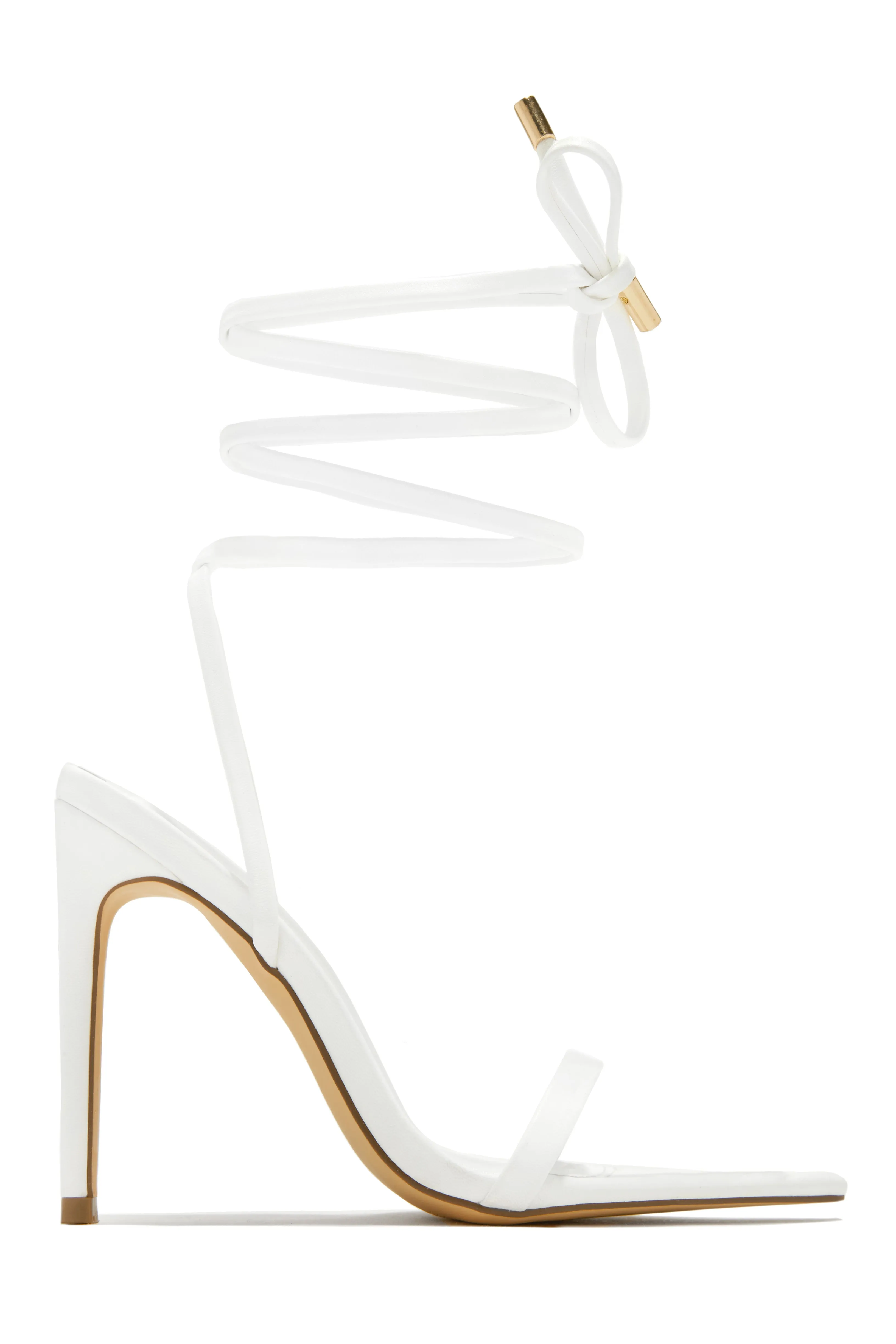 Into The Night Lace Up High Heels - Silver