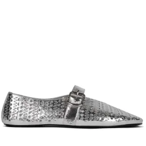 JEFFREY CAMPBELL SHELLY-LSR SILVER FLATS