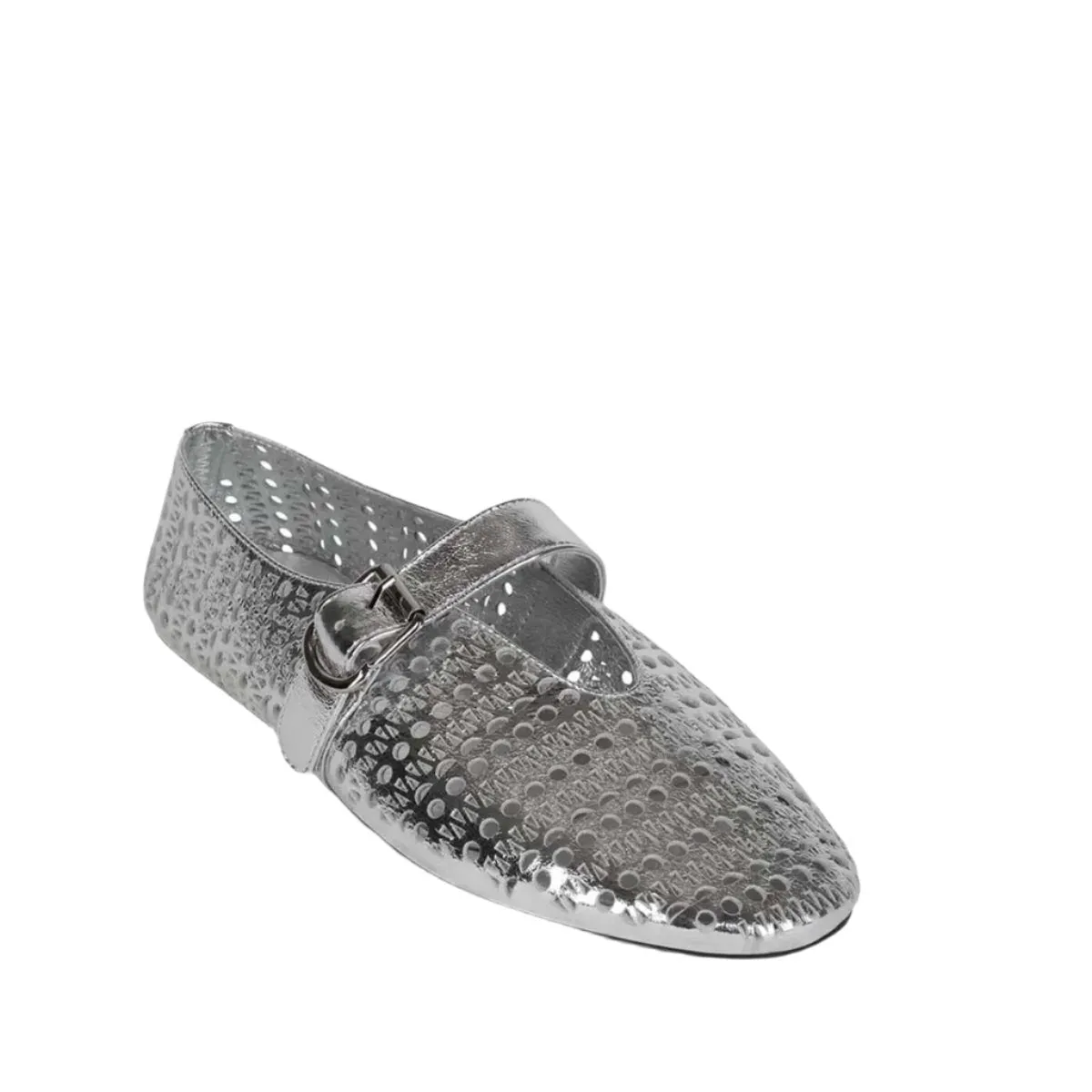 JEFFREY CAMPBELL SHELLY-LSR SILVER FLATS