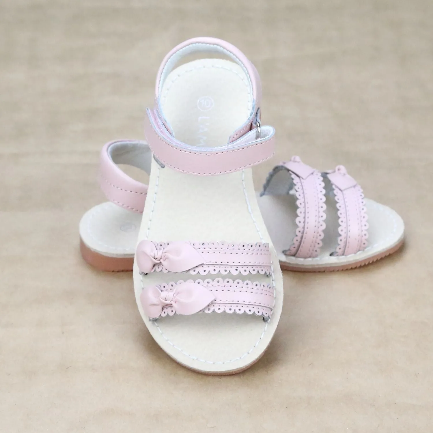 Josie Girls Scalloped Leather Classic Sandal