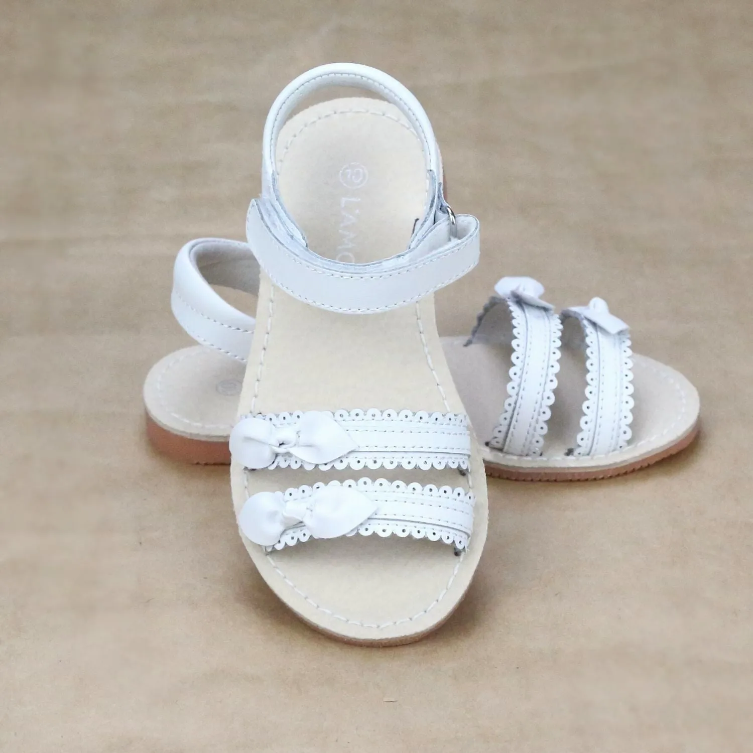 Josie Girls Scalloped Leather Classic Sandal