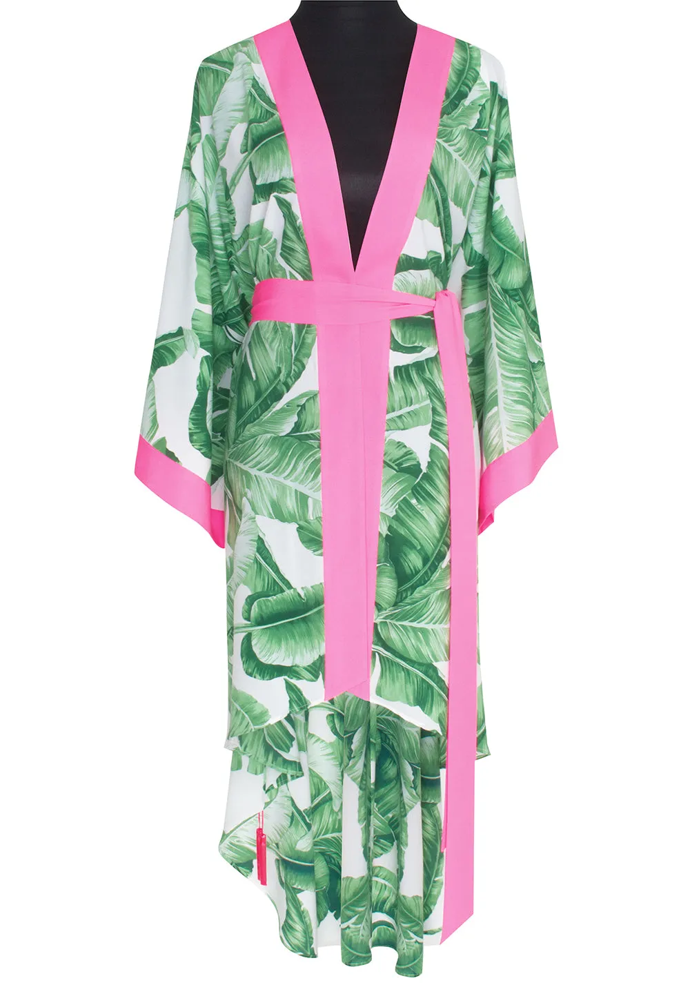 Jungle - Green Palm Kimono Wings (Neon Pink)