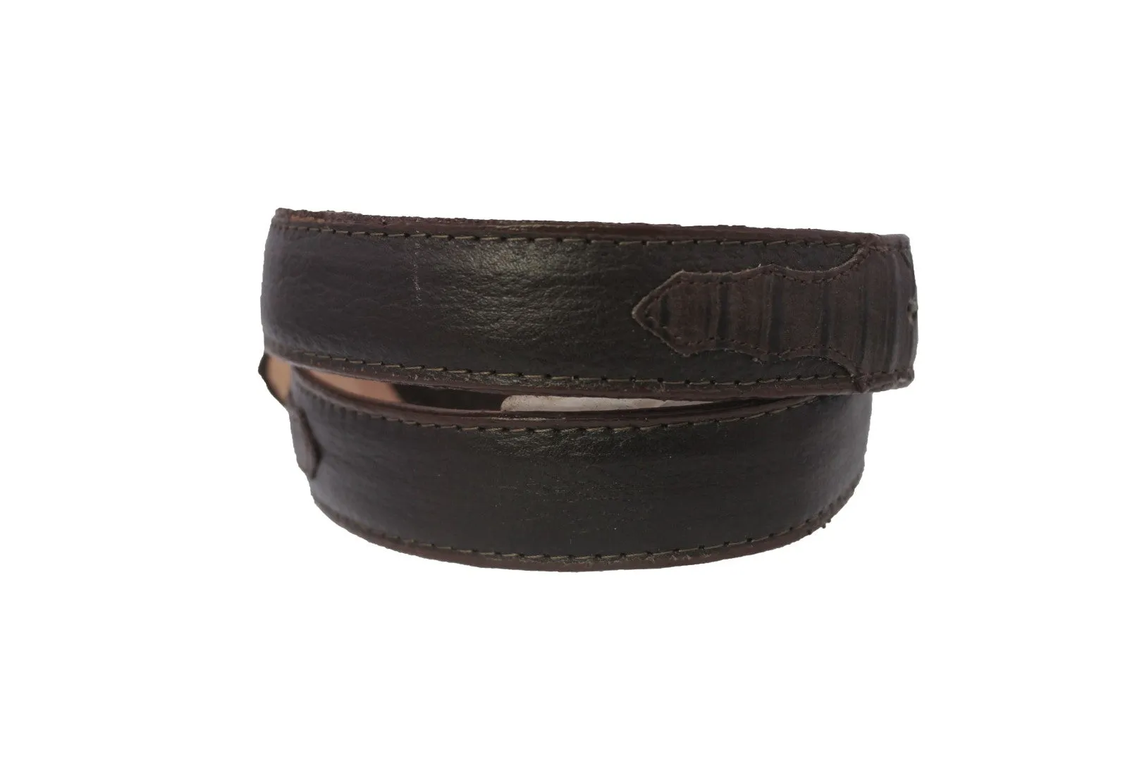 Kids Dark Brown Western Cowboy Belt Snake Print Leather - Removable Buckle