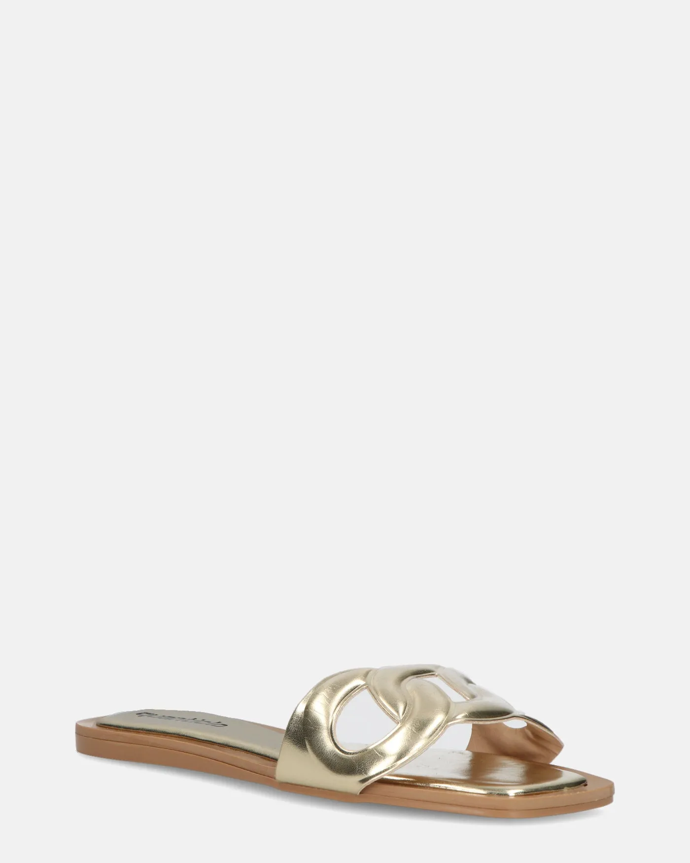 KRISTA - ciabattine dorati con suola beige