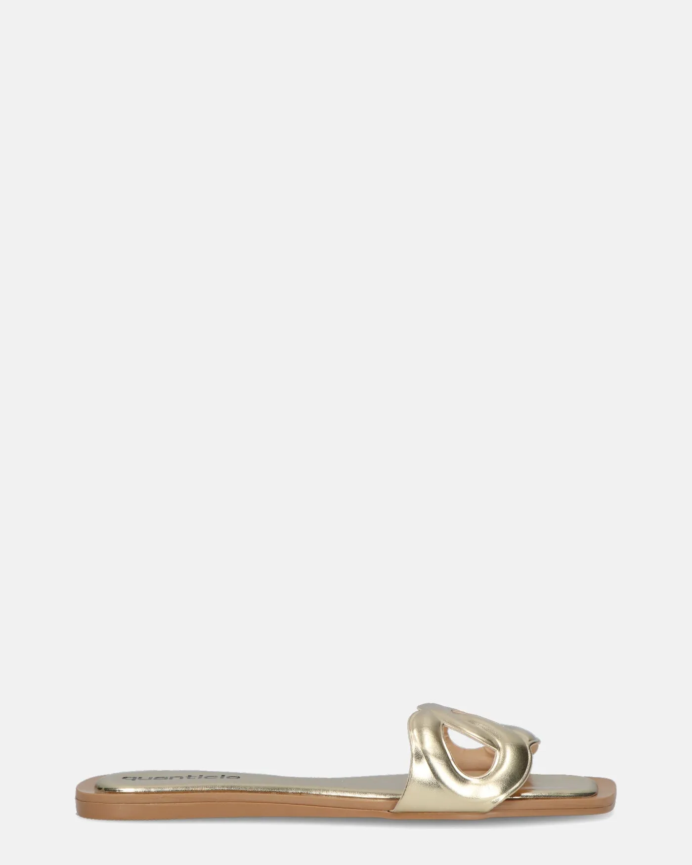 KRISTA - ciabattine dorati con suola beige