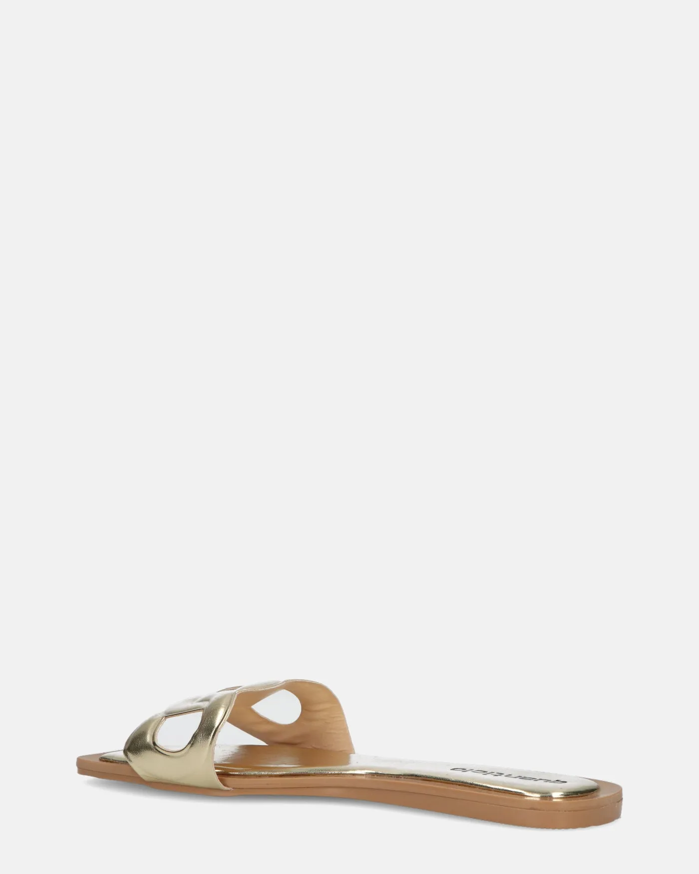 KRISTA - ciabattine dorati con suola beige
