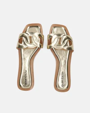 KRISTA - ciabattine dorati con suola beige