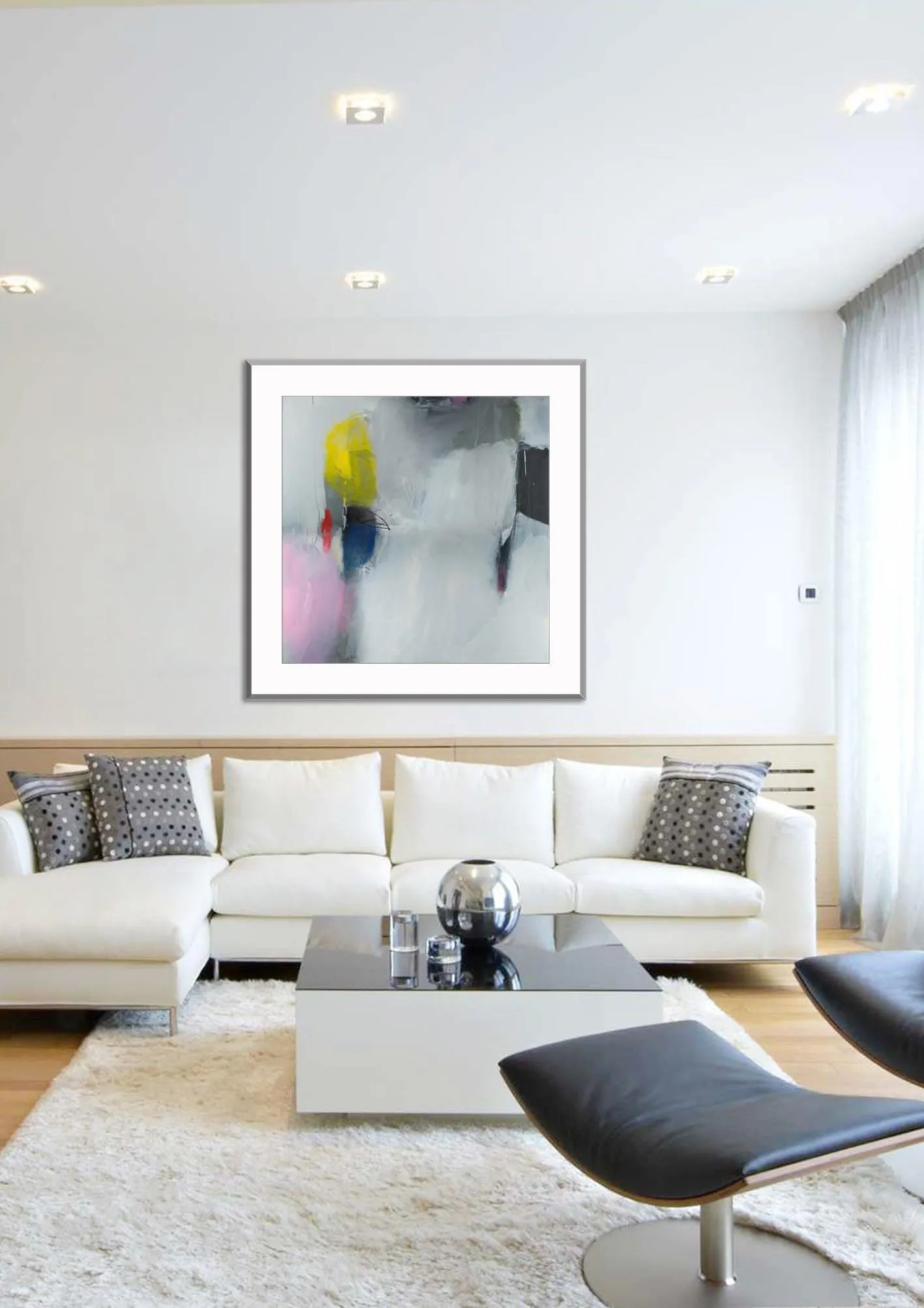 Large Abstract giclee print, White, Pink modern abstract painting print, large giclee art print, print of an original acrylic painting