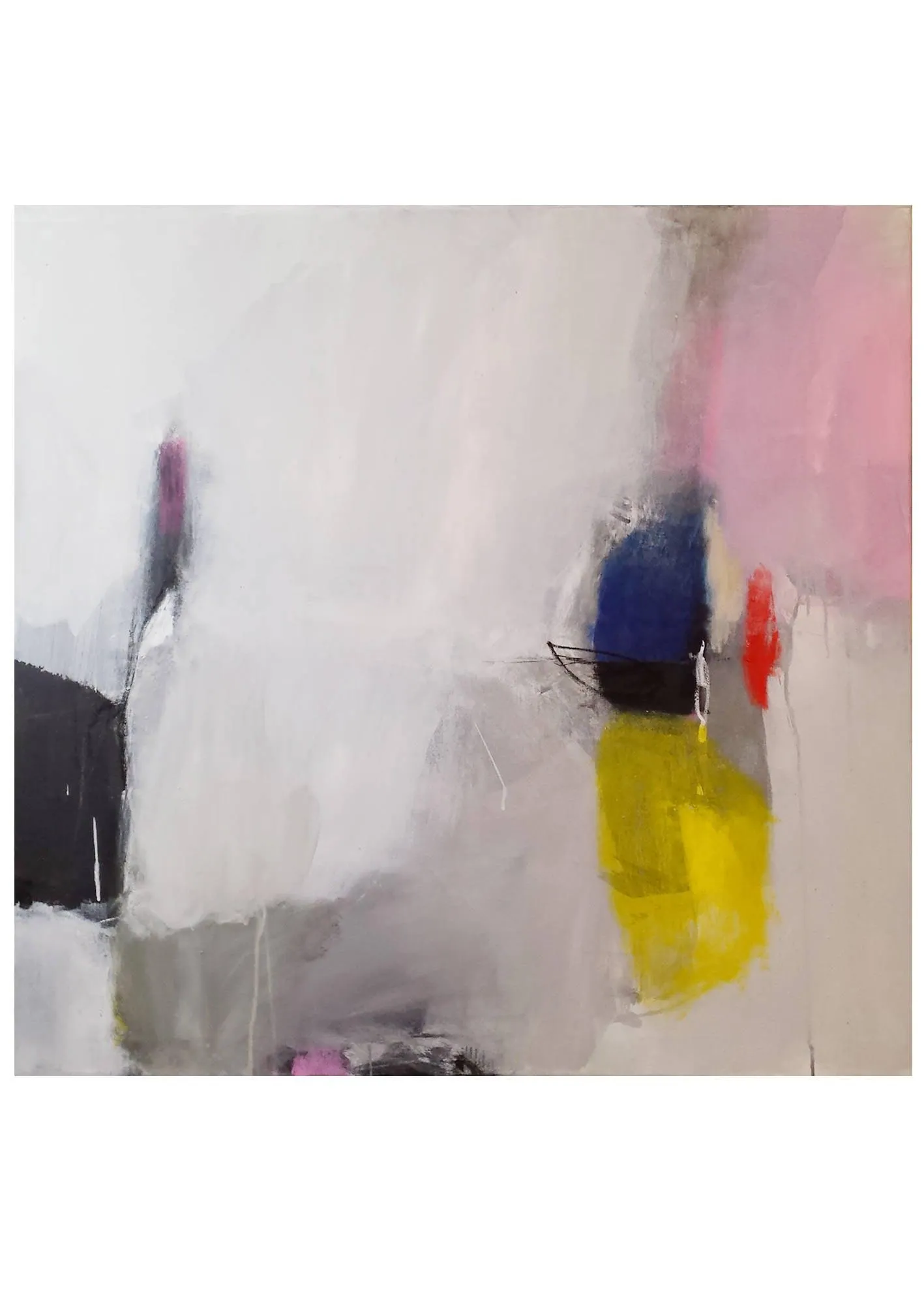Large Abstract giclee print, White, Pink modern abstract painting print, large giclee art print, print of an original acrylic painting