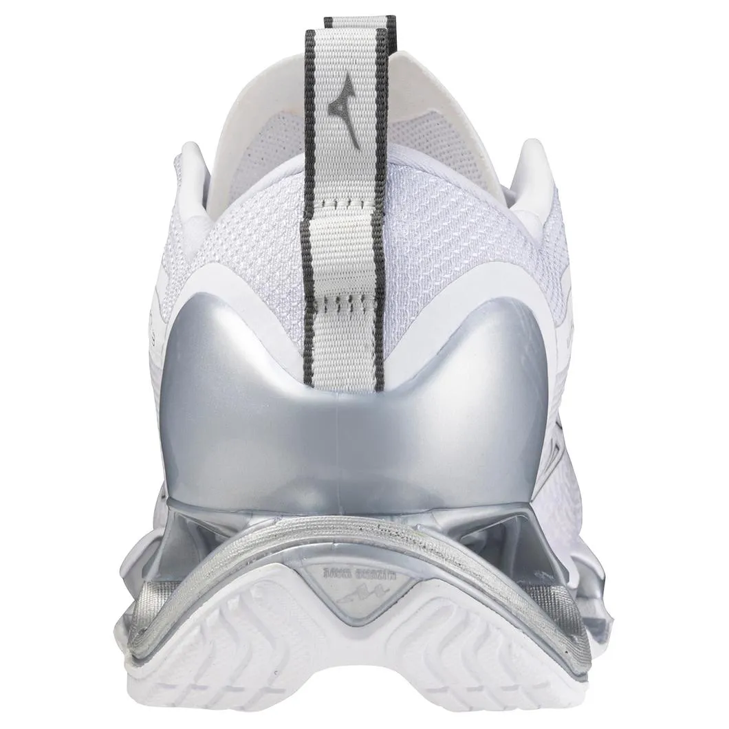 Mizuno Women's Wave Prophecy 13 in White Metallic Grey