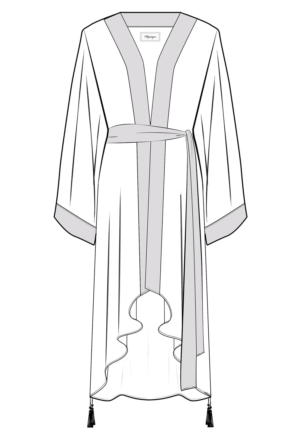 Monochrome - Black Kimono Skull (Neon Yellow)