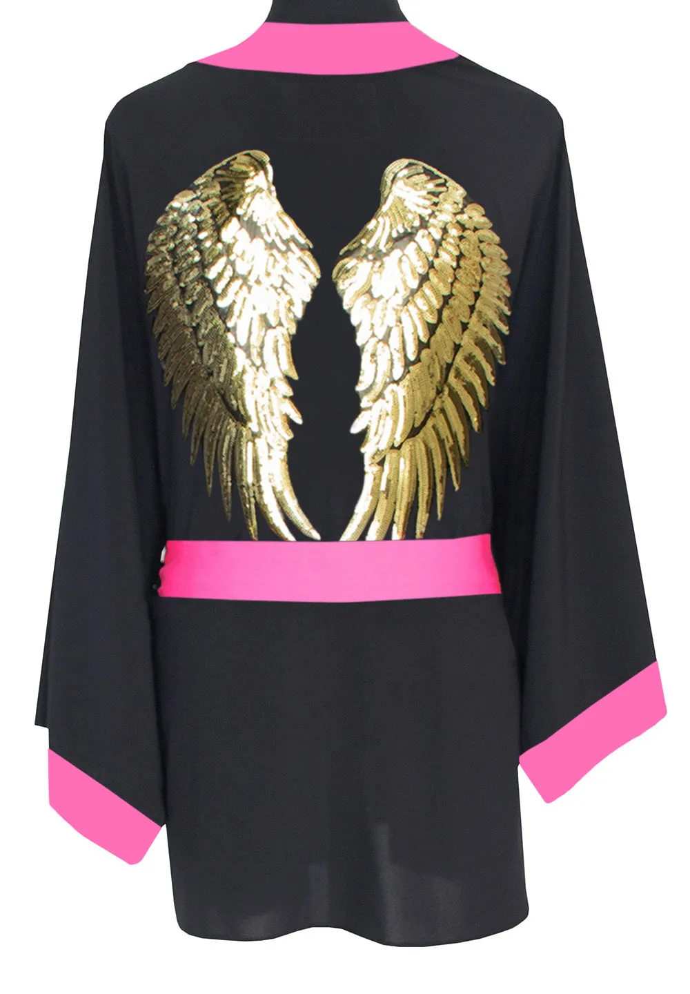 Monochrome - Black Kimono Wings (Neon Pink)