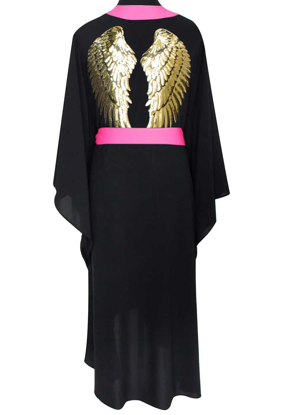 Monochrome - Black Kimono Wings (Neon Pink)