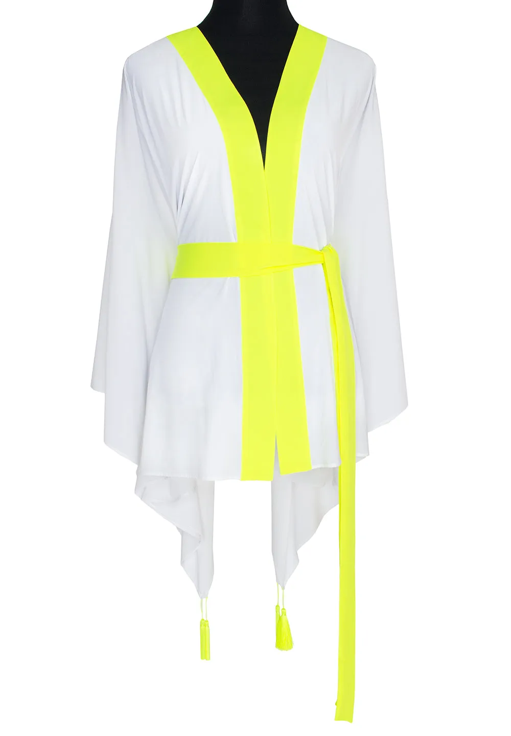 Monochrome - White Kimono (Neon Yellow)