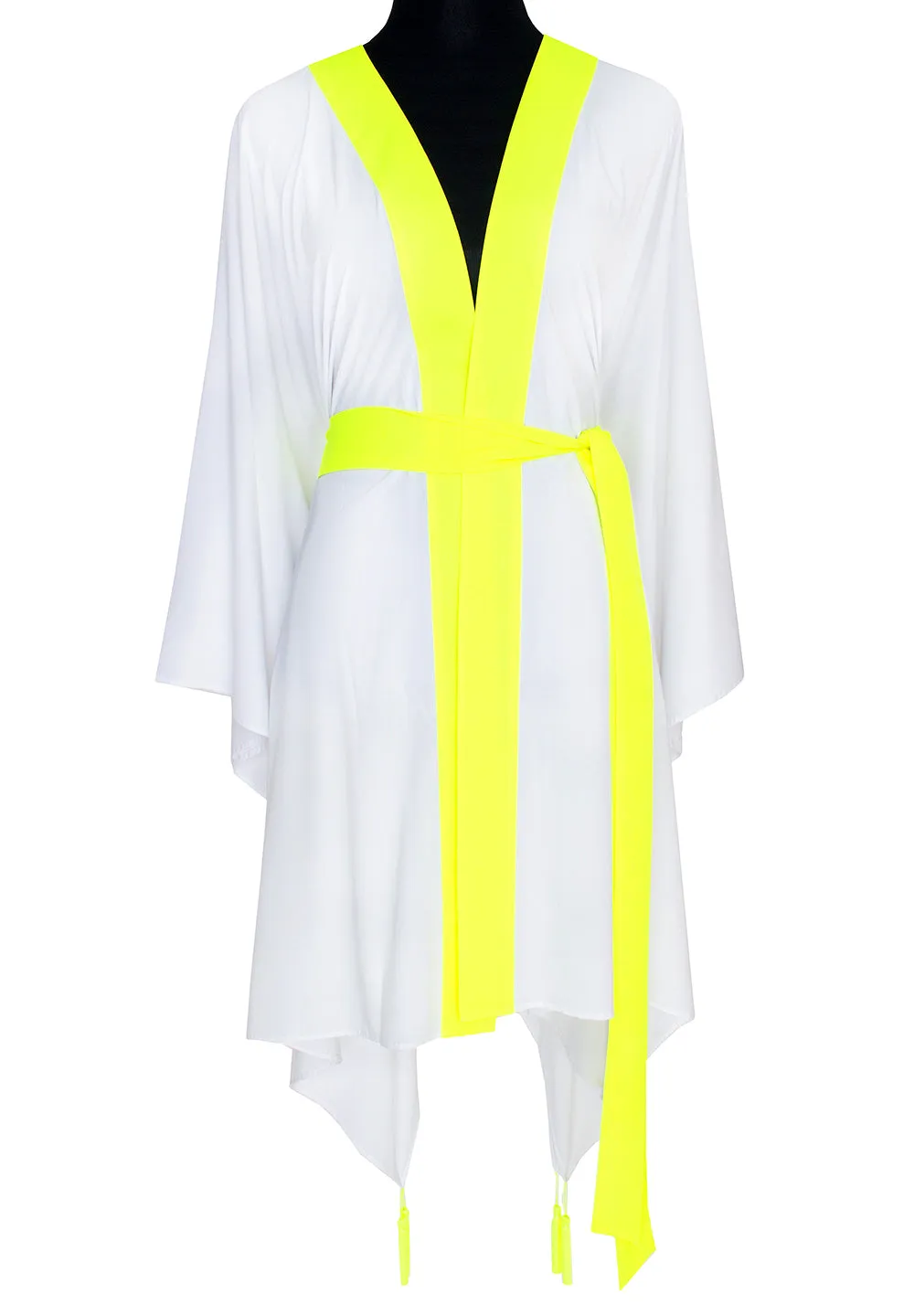 Monochrome - White Kimono (Neon Yellow)