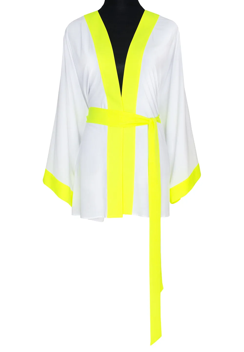 Monochrome - White Kimono (Neon Yellow)