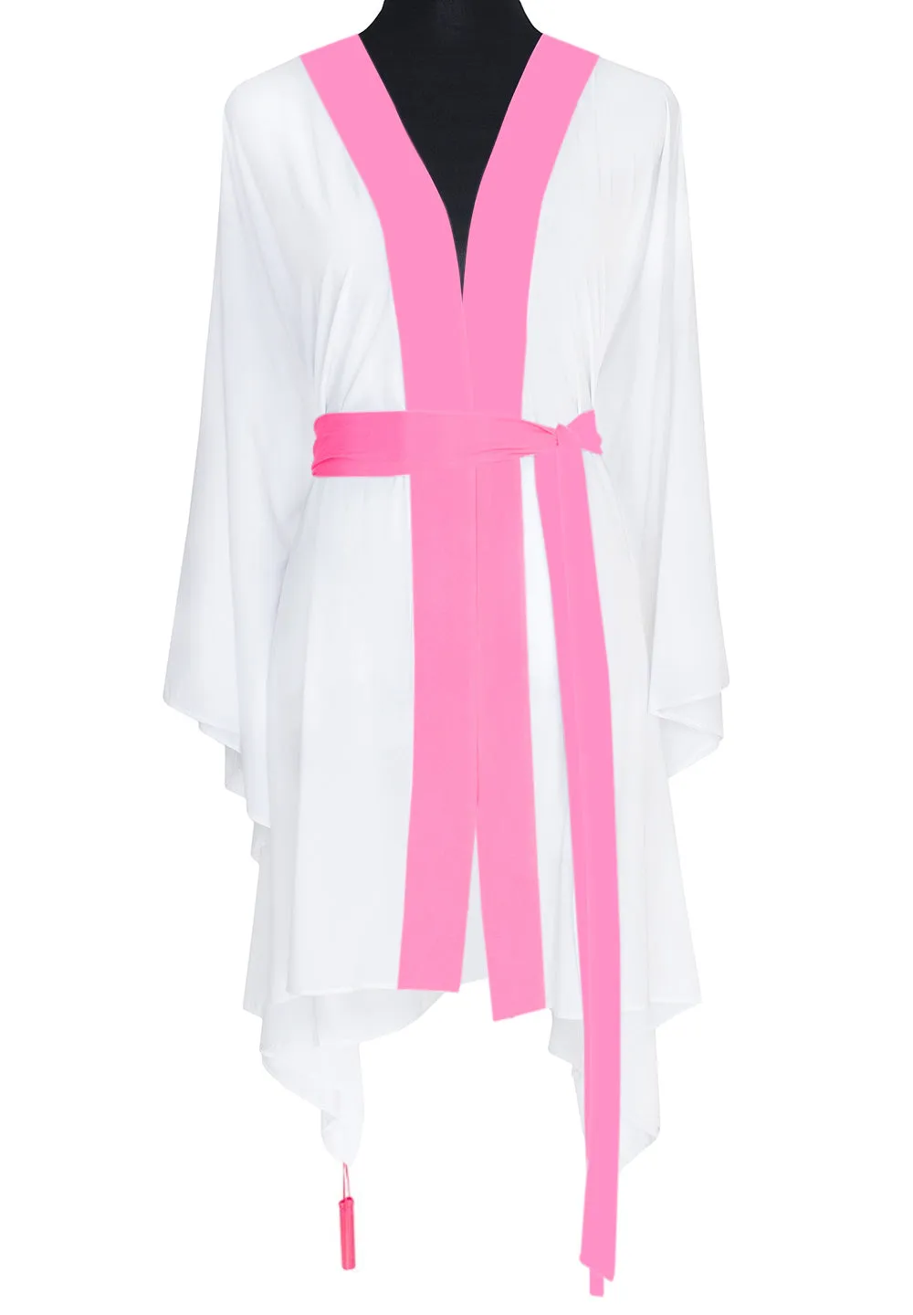 Monochrome - White Kimono Wings (Neon Pink)
