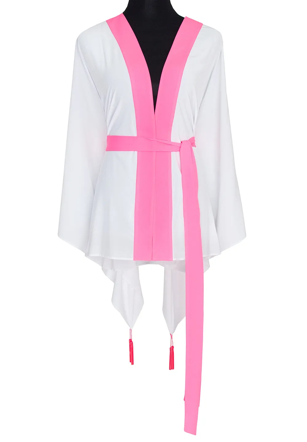 Monochrome - White Kimono Wings (Neon Pink)