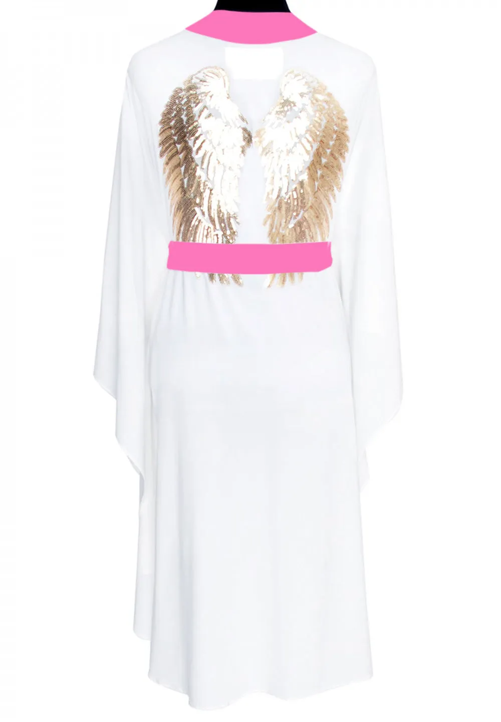 Monochrome - White Kimono Wings (Neon Pink)