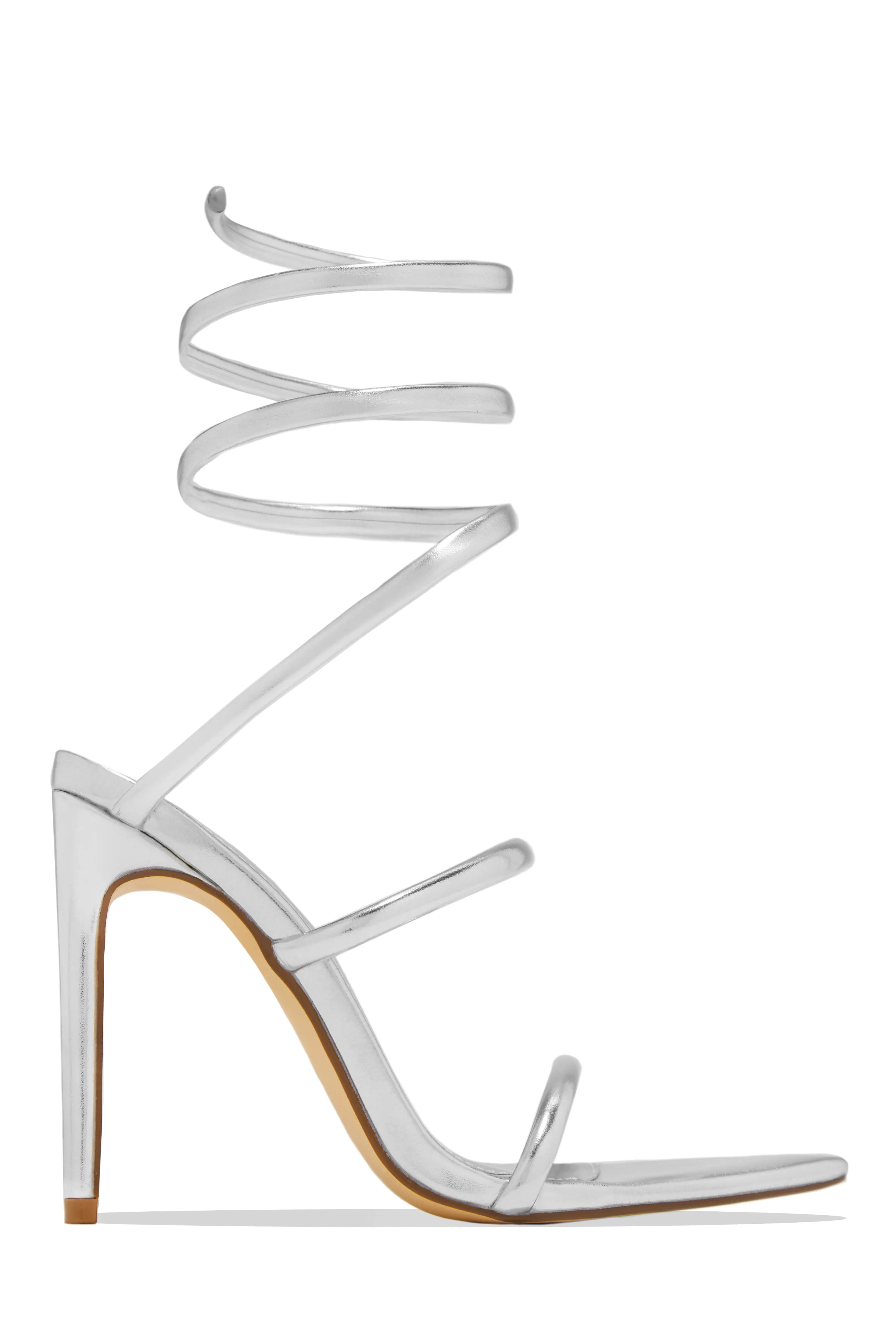 Nathalie Around The Ankle Coil High Heels - Gold