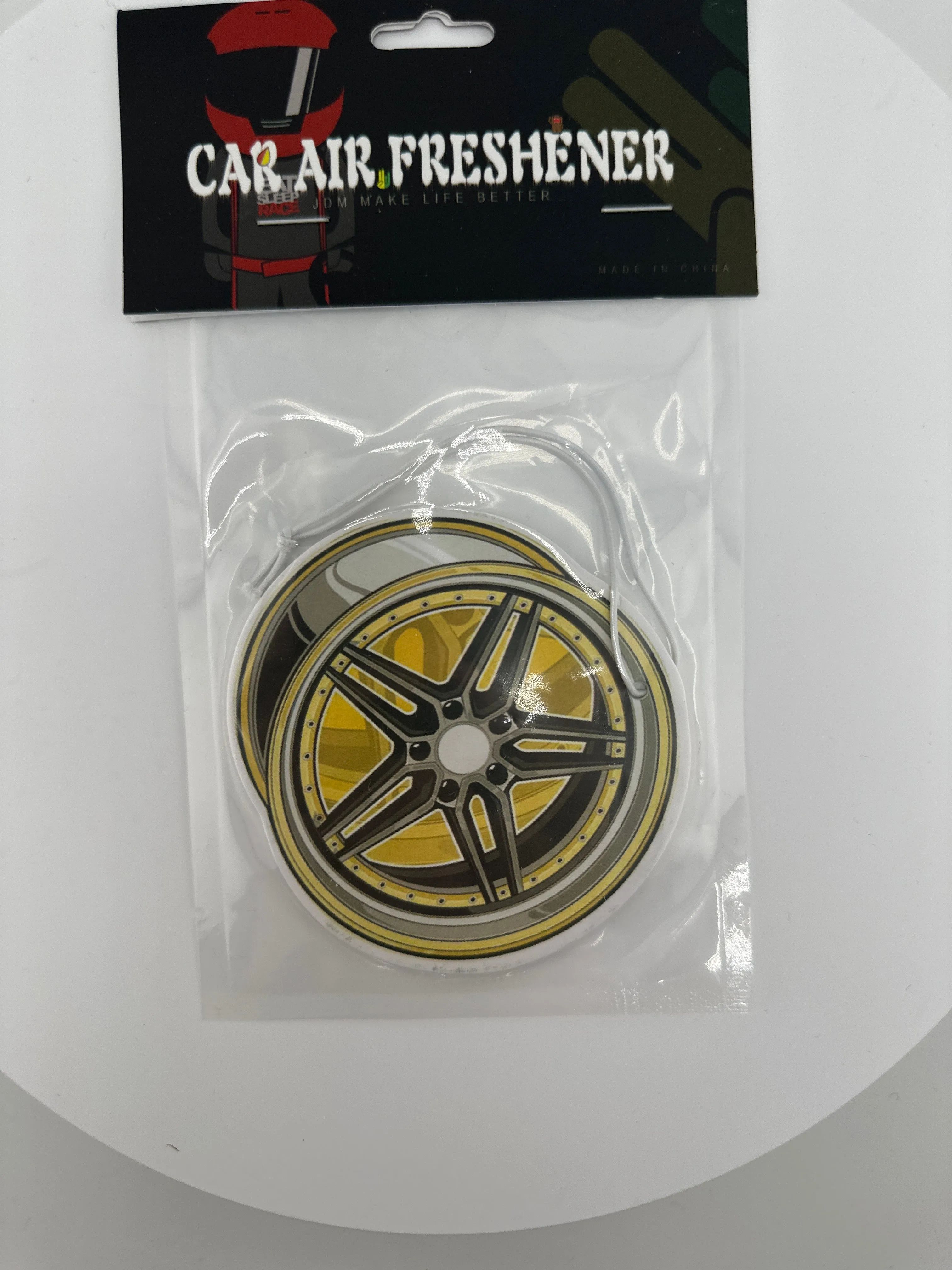 Neon green and yellow rim Air Freshener