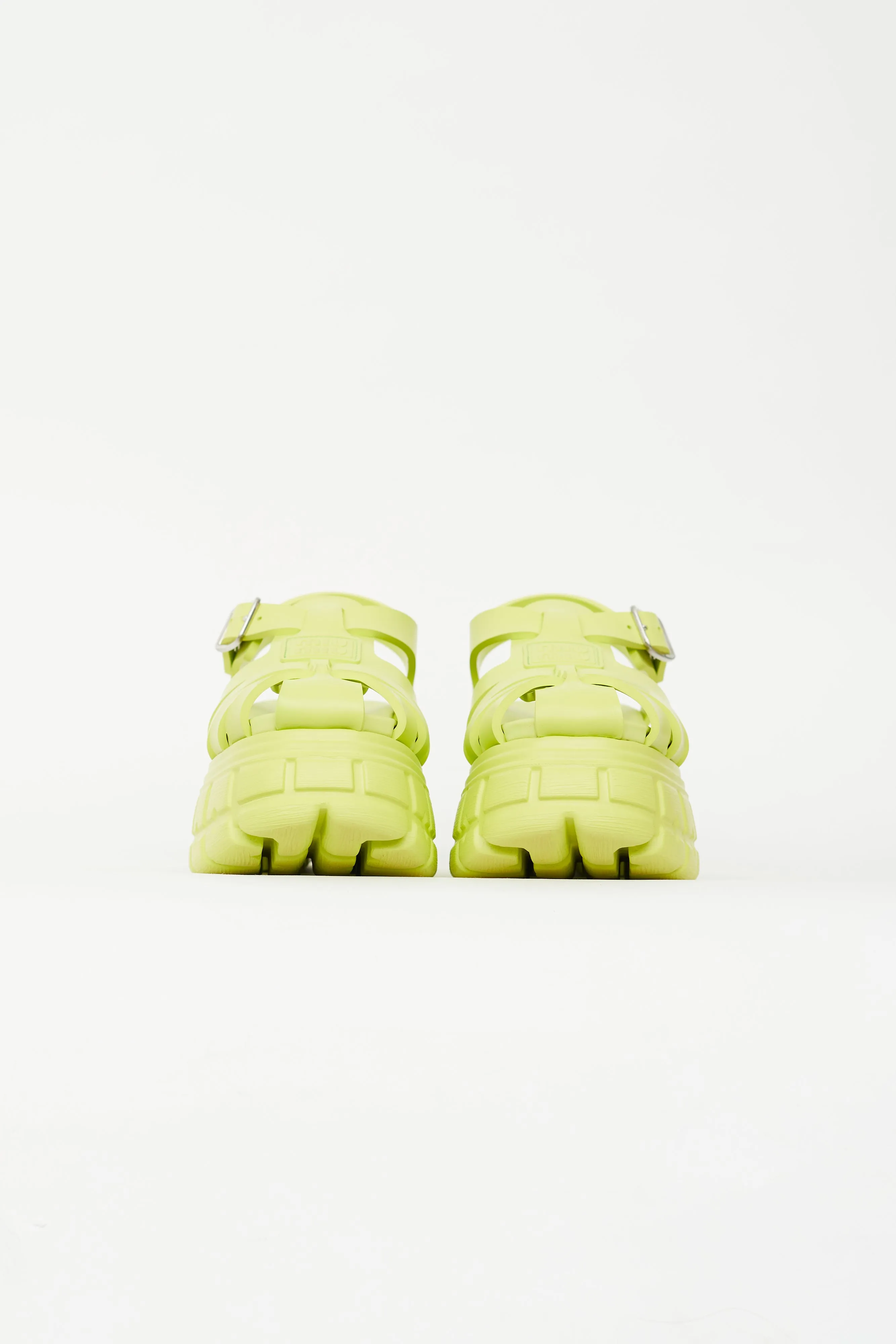 Neon Green Soft Cage Platform Sandal