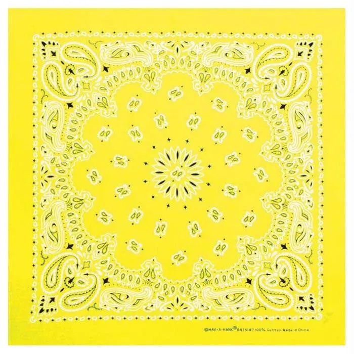 Neon Paisley Bandana Yellow