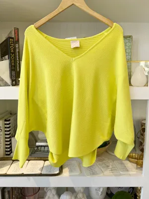 Neon Yellow Vneck Ryu Top