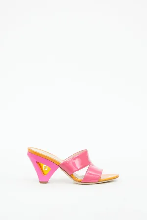 Orange & Pink Logo Heel Mule
