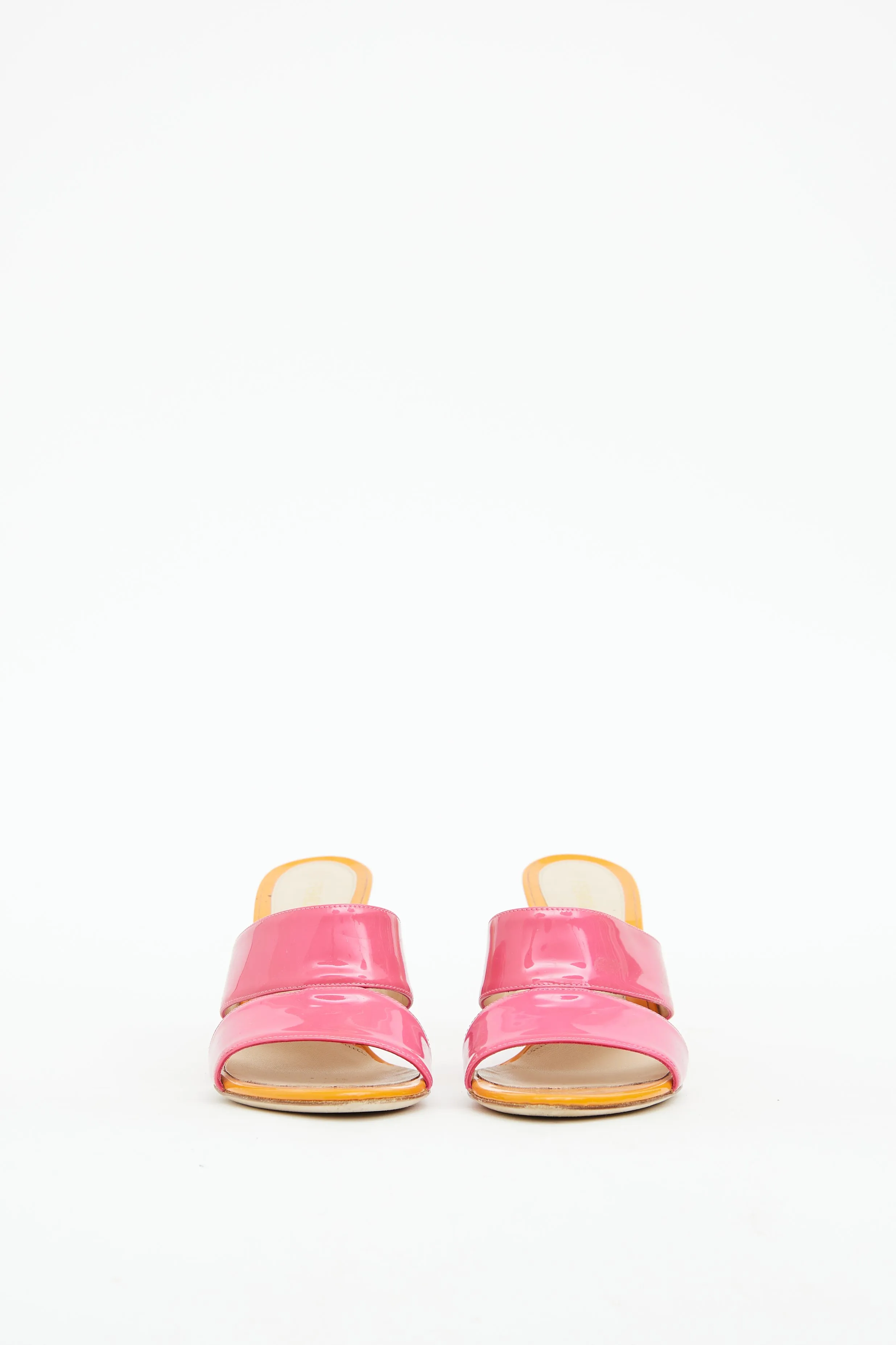 Orange & Pink Logo Heel Mule