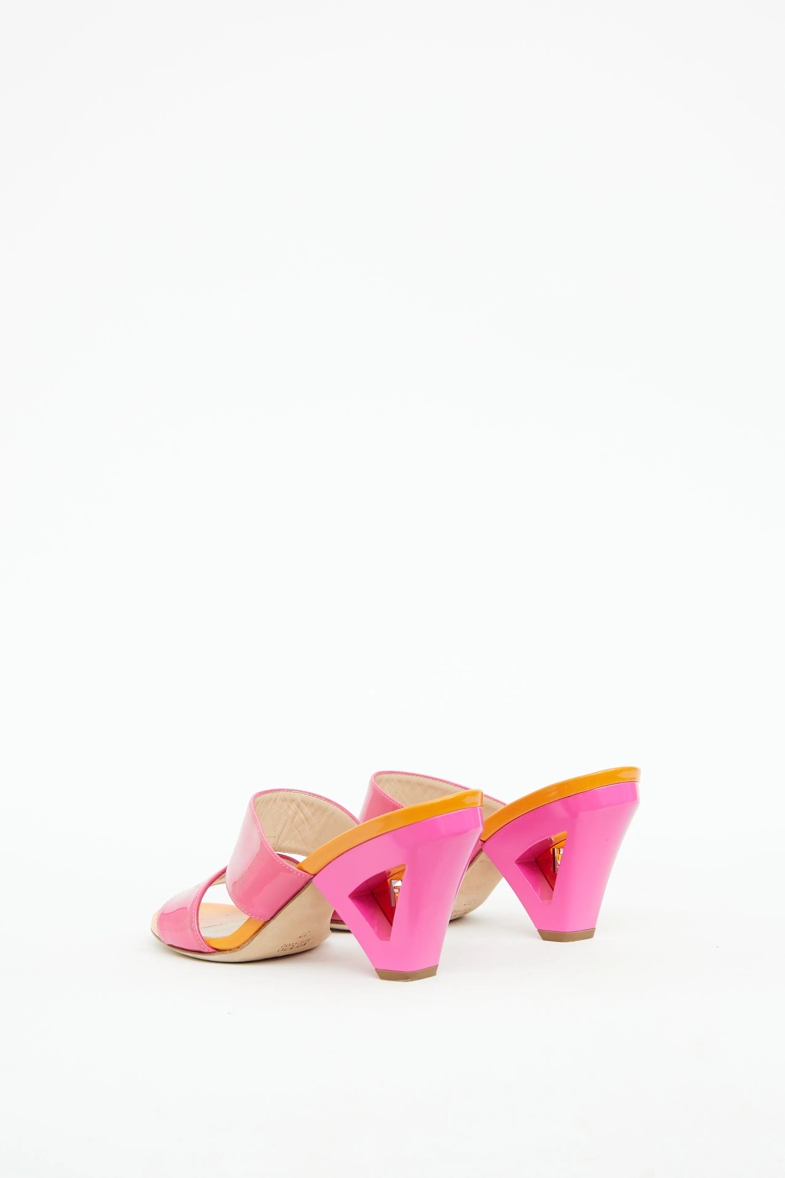 Orange & Pink Logo Heel Mule