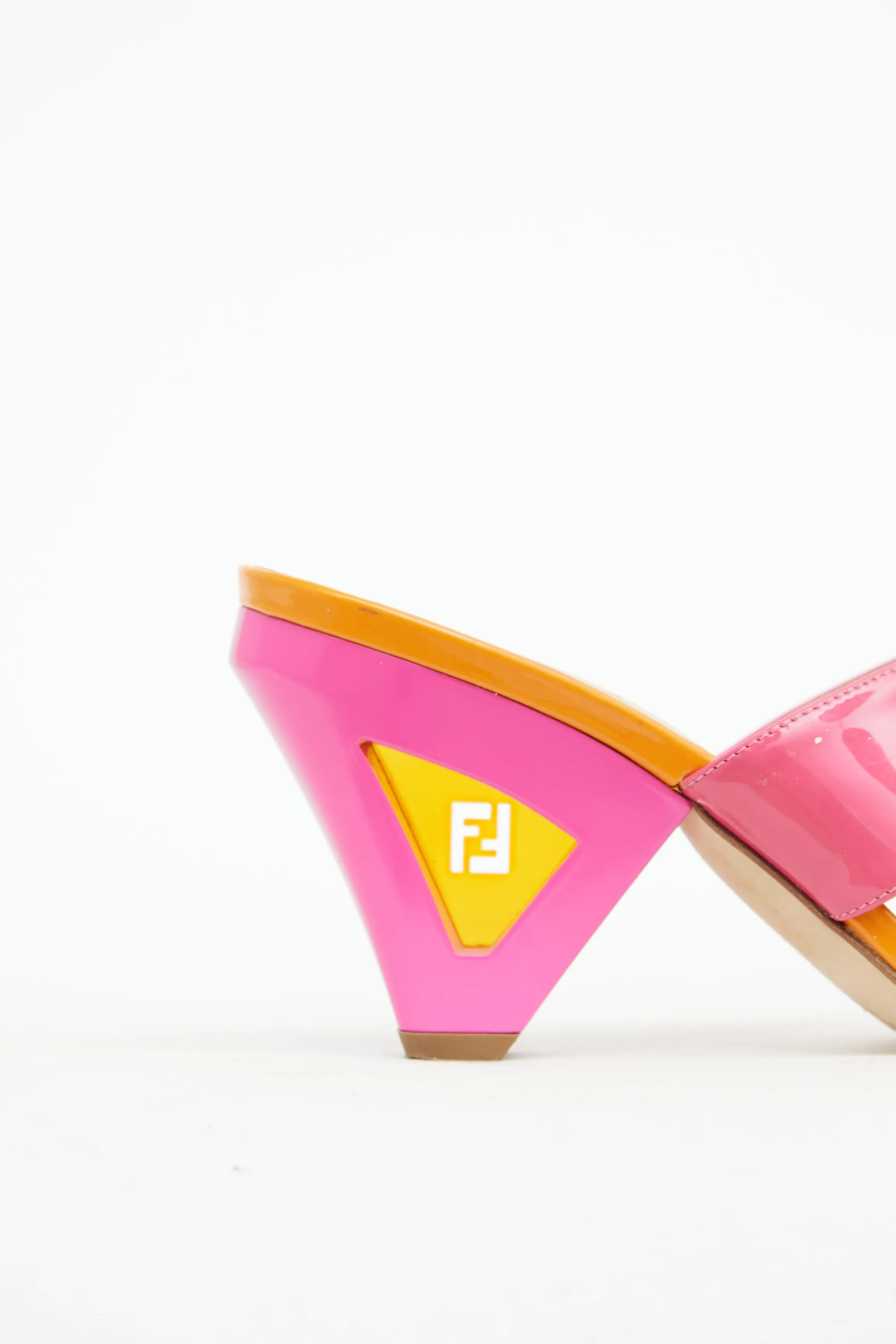 Orange & Pink Logo Heel Mule