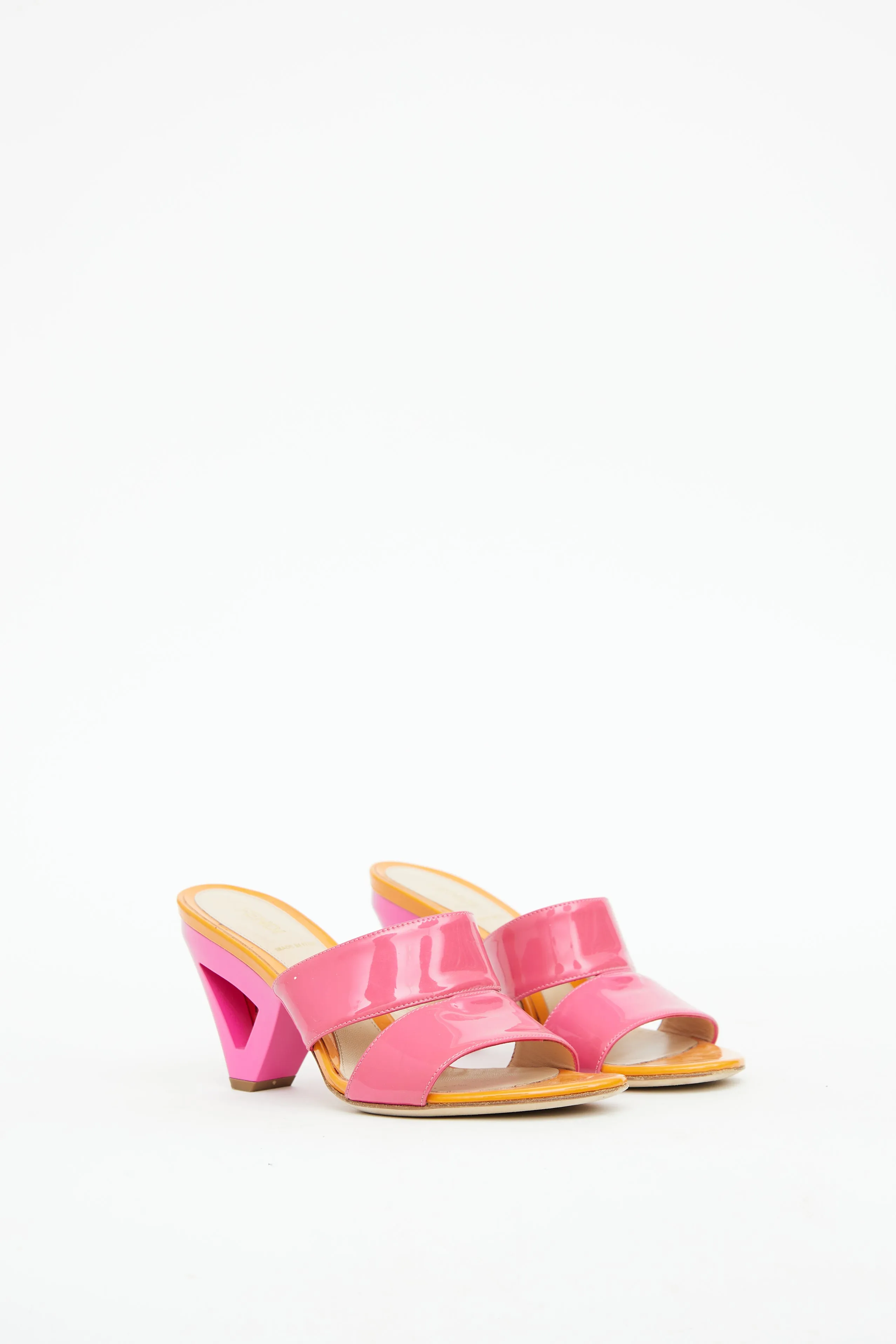 Orange & Pink Logo Heel Mule