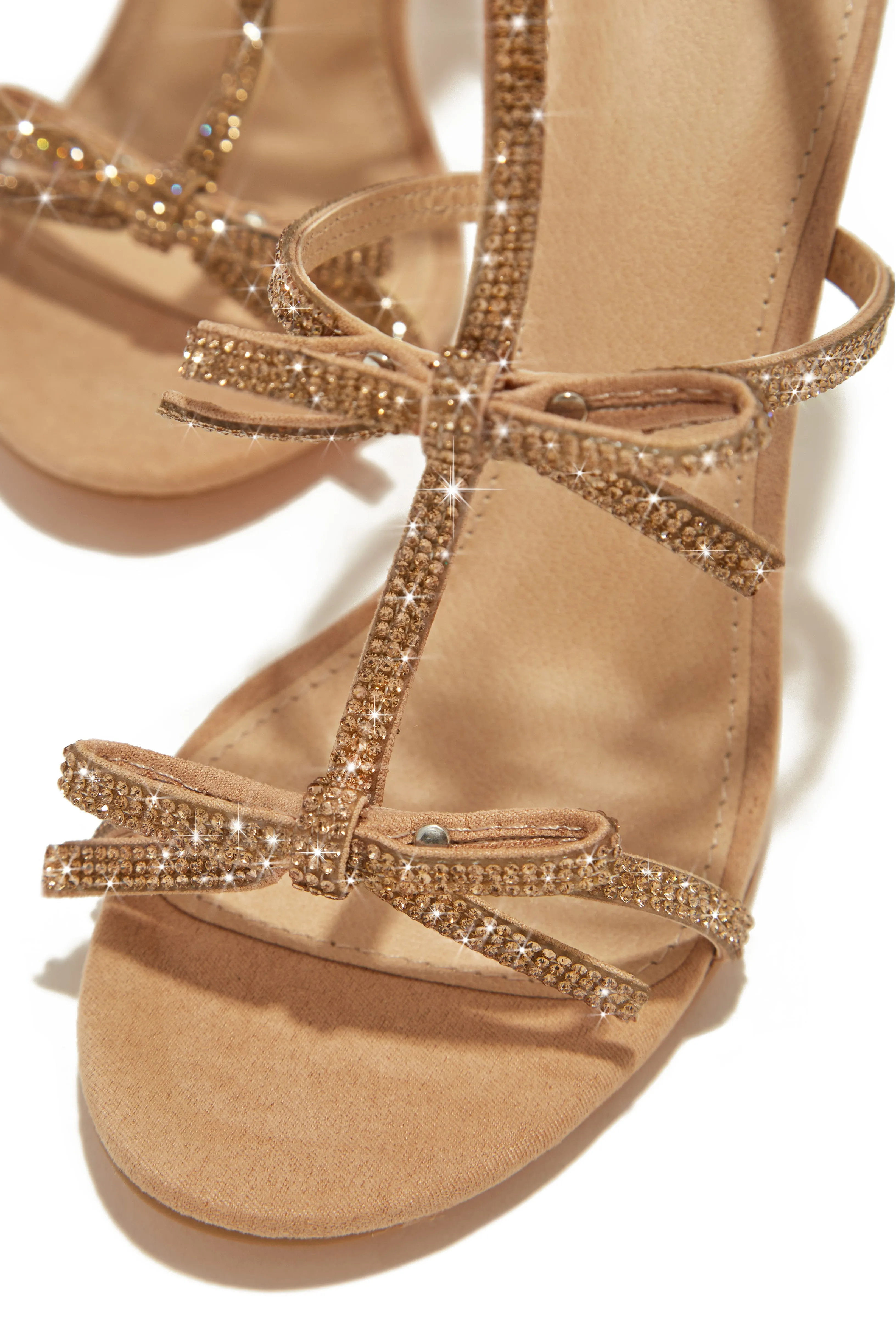 Party Season Embellished High Heels - Nude