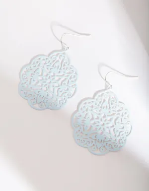 Pastel Blue Filigree Earrings
