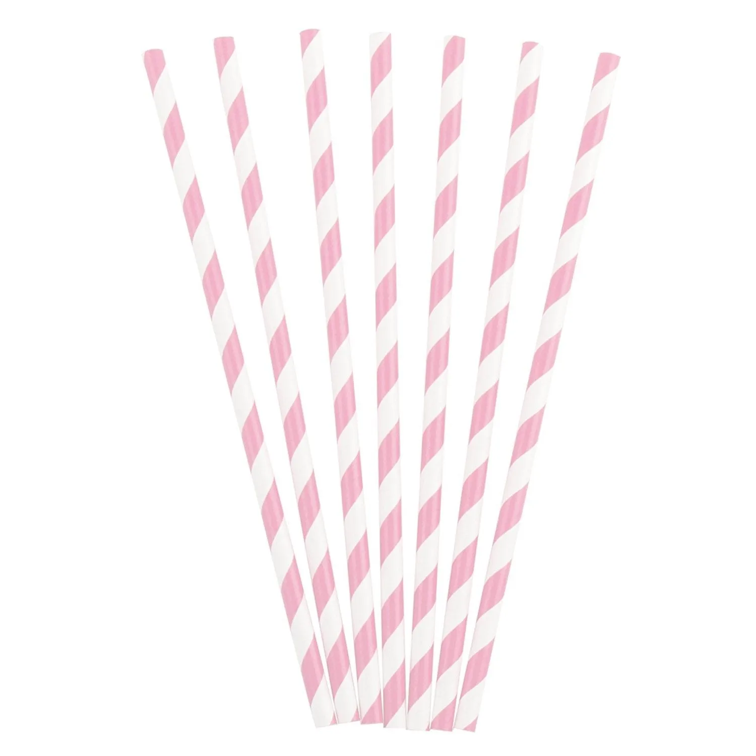 Pastel Pink Stripes Paper Straws 20pk