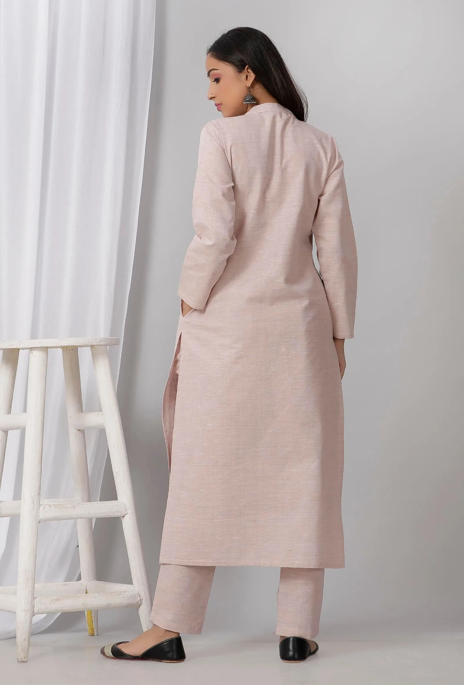 Pastel Purple Cotton Khadi Kurta