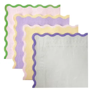 Pastel Wave Paper Napkins - Pack of 16