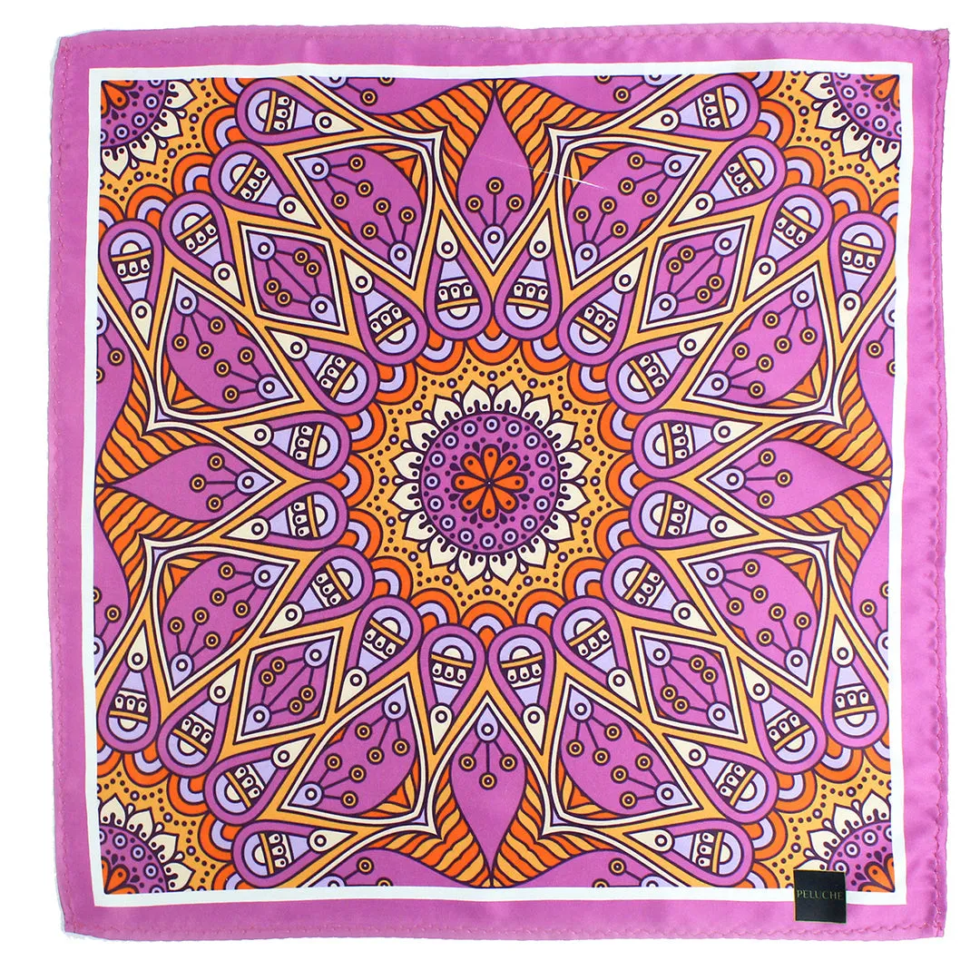 Peluche EnchantMandala Array Multicolor Pocket Square for Men (14X14 inches)