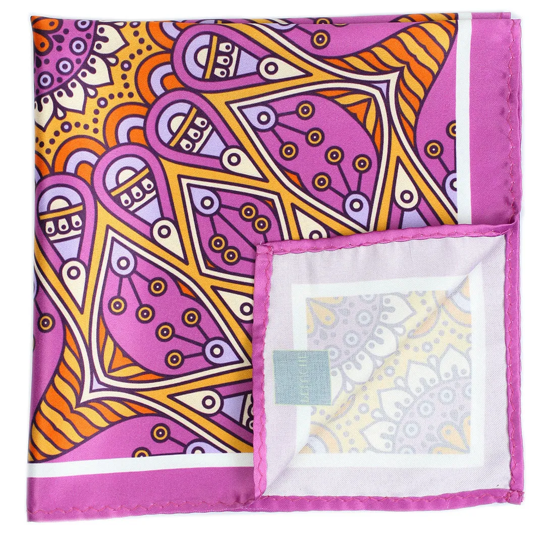 Peluche EnchantMandala Array Multicolor Pocket Square for Men (14X14 inches)