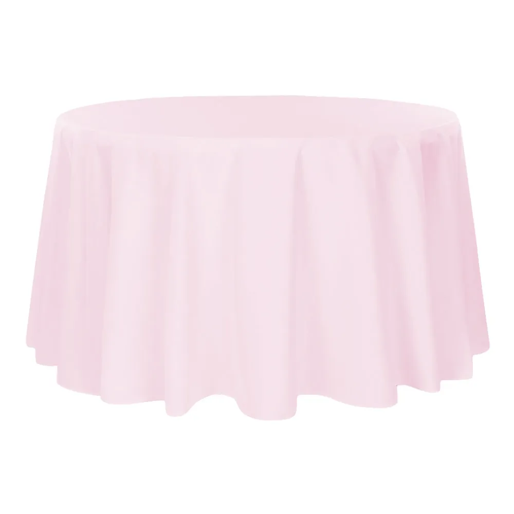 Polyester 120" Round Tablecloth - Pastel Pink